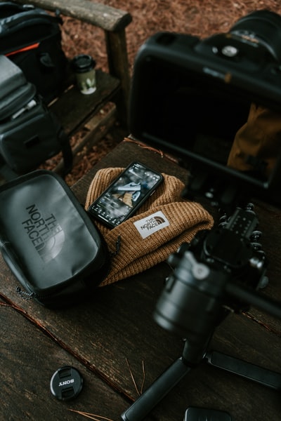 Dark brown leather bag
